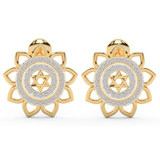 IntricaFlower Design Diamond Earrings